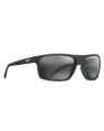 The Maui Jim Byron Bay Polarised Wrap Sunglasses in Matte Black Rubber & Neutral Grey