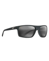 The Maui Jim Byron Bay Polarised Wrap Sunglasses in Matte Black Rubber & Neutral Grey