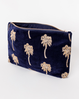 The Elizabeth Scarlet Gold Palm Everyday Pouch in Navy