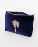 The Elizabeth Scarlet Gold Palm Mini Pouch in Navy