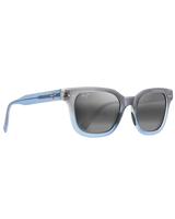 The Maui Jim Shore Break Polarised Sunglasses in Matte Translucent Blue Grey Fade & Neutral Grey