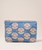 The Elizabeth Scarlett Pearl Shell Velvet Everyday Pouch in Dusky Blue