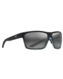 The Maui Jim Alenuihaha Polarised Wrap Sunglasses in Grey Black Stripe & Neutral Grey