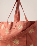 The Elizabeth Scarlett Sun Goddess Canvas Carryall in Rust