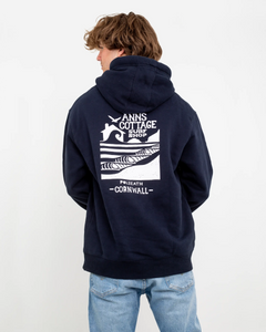 Polzeath Hoodie in French Navy & White