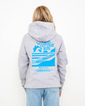 Polzeath Hoodie in Dusty Grey & Cyan