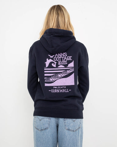 Polzeath Hoodie in French Navy & Lilac