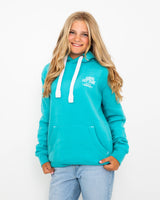 Polzeath Hoodie in Lagoon & White