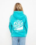 Polzeath Hoodie in Lagoon & White