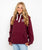 Polzeath Hoodie in Maroon & White