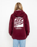 Polzeath Hoodie in Maroon & White