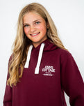 Polzeath Hoodie in Maroon & White