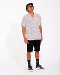 The Volcom Mens Asphalt Beach Shirt in Lilac Ash