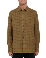 The Volcom Mens Zander Shirt in Dark Khaki