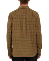 The Volcom Mens Zander Shirt in Dark Khaki