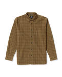 The Volcom Mens Zander Shirt in Dark Khaki