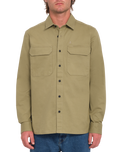 The Volcom Mens Servicestone Workshirt in Thyme