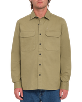 The Volcom Mens Servicestone Workshirt in Thyme