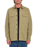 The Volcom Mens Servicestone Workshirt in Thyme