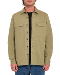 The Volcom Mens Servicestone Workshirt in Thyme