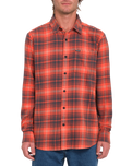 The Volcom Mens Caden Plaid Shirt in Bright Red