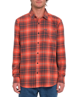 The Volcom Mens Caden Plaid Shirt in Bright Red