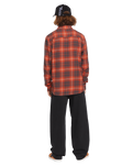 The Volcom Mens Caden Plaid Shirt in Bright Red