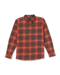 The Volcom Mens Caden Plaid Shirt in Bright Red