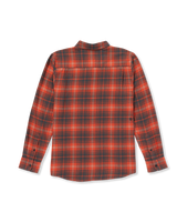 The Volcom Mens Caden Plaid Shirt in Bright Red