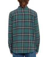 The Volcom Mens Caden Plaid Shirt in Sea Green