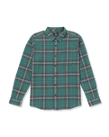 The Volcom Mens Caden Plaid Shirt in Sea Green