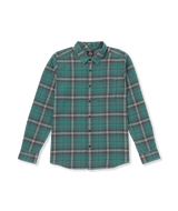 The Volcom Mens Caden Plaid Shirt in Sea Green