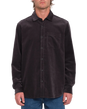 The Volcom Mens Zander Shirt in Asphalt Black