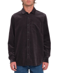 The Volcom Mens Zander Shirt in Asphalt Black