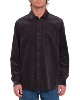 The Volcom Mens Zander Shirt in Asphalt Black