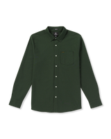 The Volcom Mens Veeco Oxford Shirt in Dark Forest