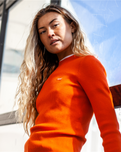 The Levi's® Womens Crewneck Rib Jumper in Orange