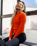 The Levi's® Womens Crewneck Rib Jumper in Orange