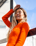 The Levi's® Womens Crewneck Rib Jumper in Orange