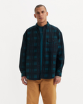 The Levi's® Mens Skate Shirt in Black Pond Plaid & Green