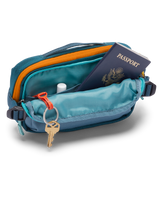 The Cotopaxi Allpa X 1.5L Bumbag in Blue Spruce & Abyss