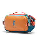 The Cotopaxi Allpa X 1.5L Bumbag in Tamarindo & Abyss