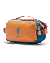 The Cotopaxi Allpa X 1.5L Bumbag in Tamarindo & Abyss