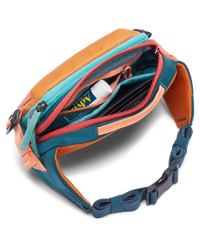 The Cotopaxi Allpa X 1.5L Bumbag in Tamarindo & Abyss