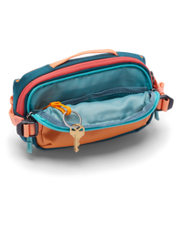 The Cotopaxi Allpa X 1.5L Bumbag in Tamarindo & Abyss