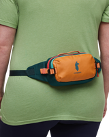 The Cotopaxi Allpa X 1.5L Bumbag in Tamarindo & Abyss