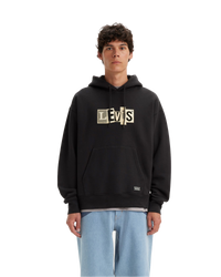 The Levi's® Mens Skate Hoodie in Chenille Patch Black Grey