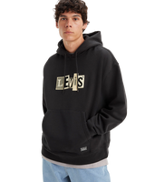 The Levi's® Mens Skate Hoodie in Chenille Patch Black Grey