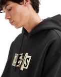 The Levi's® Mens Skate Hoodie in Chenille Patch Black Grey