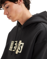 The Levi's® Mens Skate Hoodie in Chenille Patch Black Grey